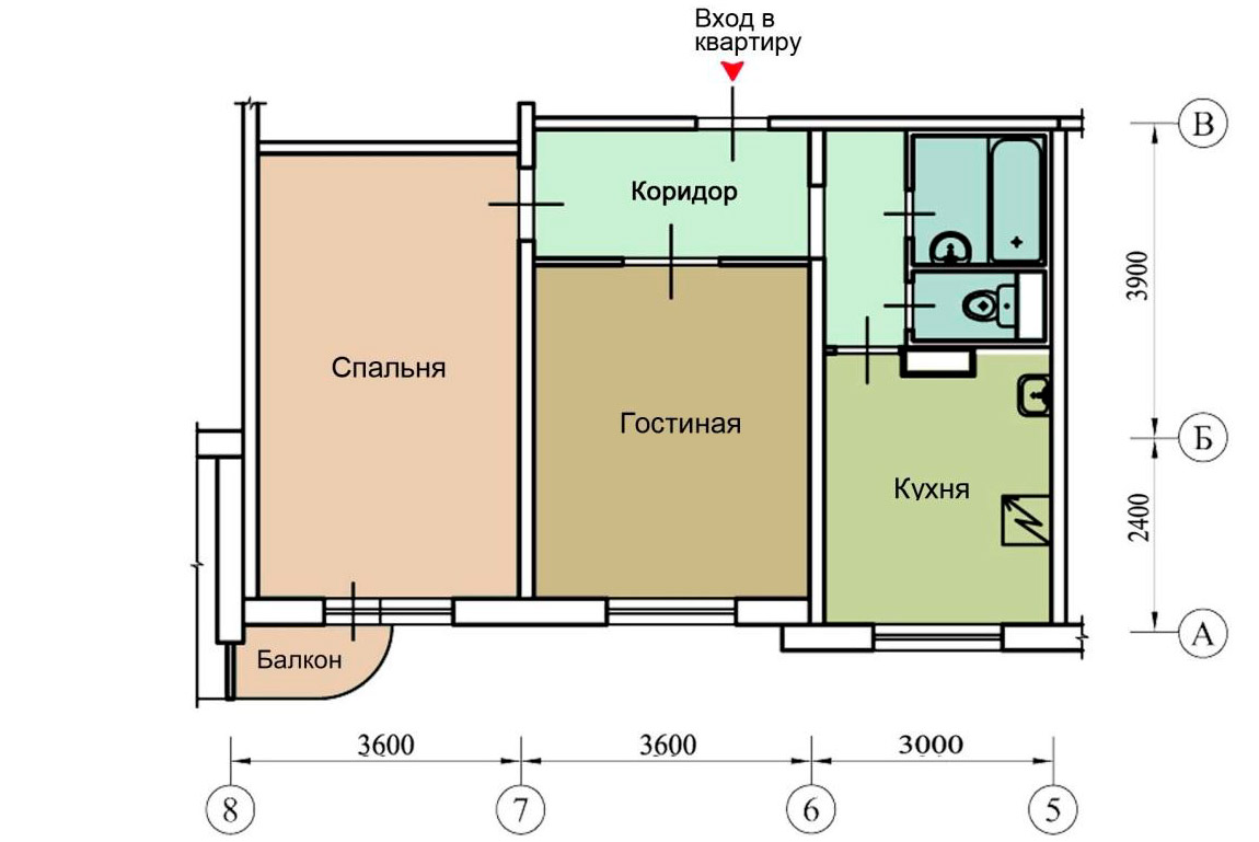 Типовой расчет стоимости натяжного потолка для двухкомнатной квартиры проекта П-3м