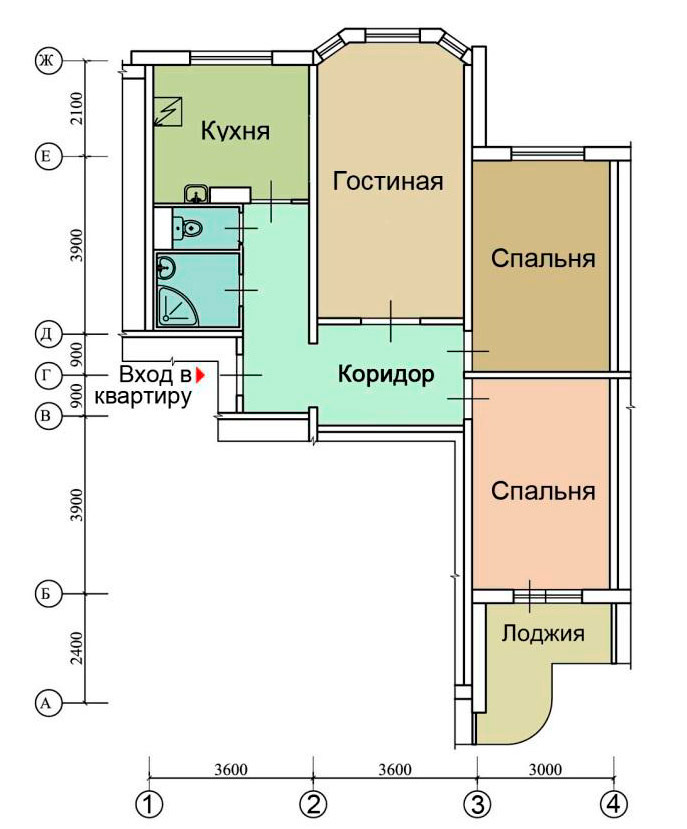 Типовой расчет стоимости натяжного потолка для трехкомнатной квартиры проекта П-3м